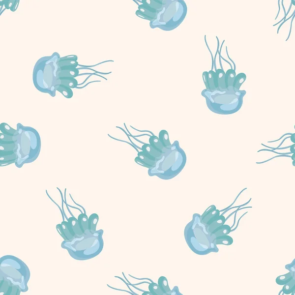 Animais marinhos desenhos animados medusa, padrão sem costura — Vetor de Stock