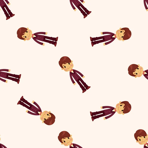 Boy man cartoon, seamless pattern — стоковый вектор