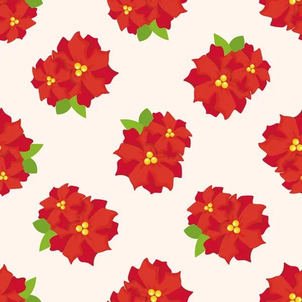 Poinsettia ,seamless pattern — Stock Vector