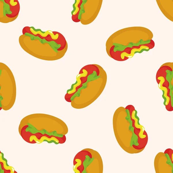 Gebratenes Essen Thema Hot Dog, nahtlose Muster — Stockvektor