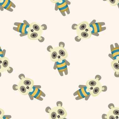 hayvan panda yaz çizgi film, seamless modeli