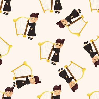 karakter müzisyen arpist, seamless modeli