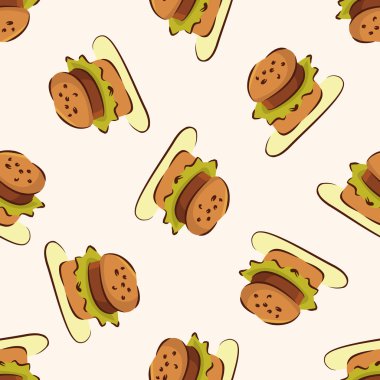 lokanta hamburger simgesi, 10, seamless modeli