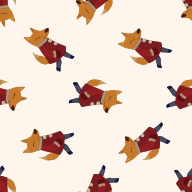 Kış hayvan tilki simge 10, seamless modeli