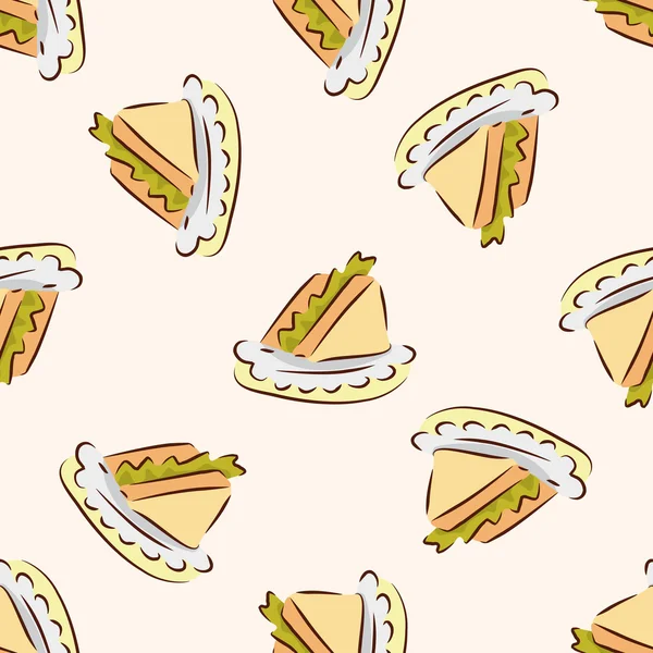 Icône sandwich fast food, 10, motif sans couture — Image vectorielle