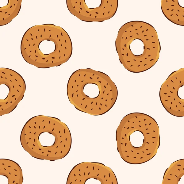 Icono de donut de comida rápida, 10, patrón sin costuras — Archivo Imágenes Vectoriales