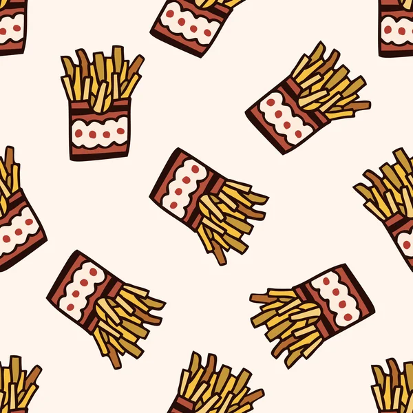 Fast food icône frites, 10, motif sans couture — Image vectorielle