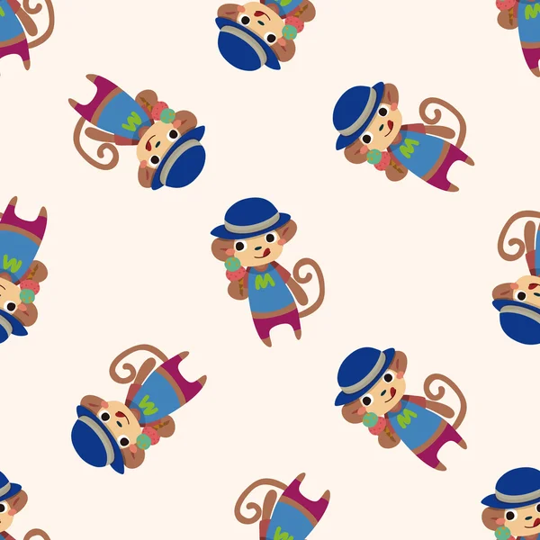 Summer animal monkey icon 10,seamless pattern — Stock Vector
