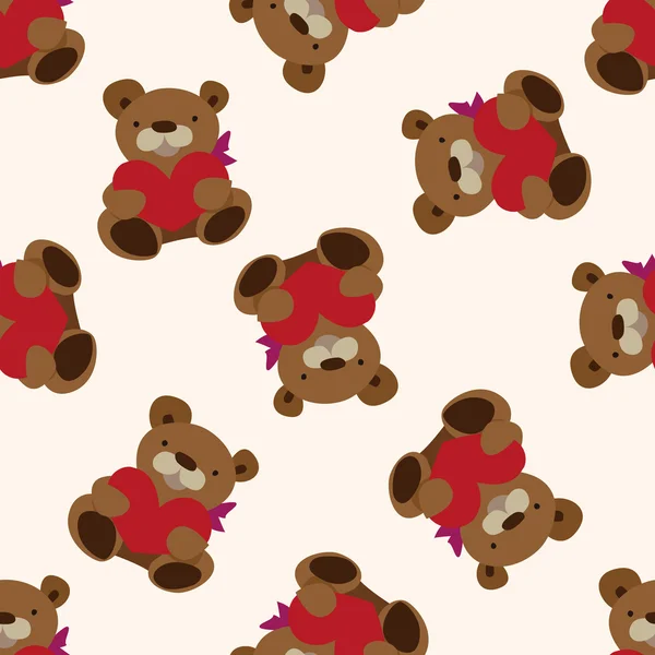 Regalo di San Valentino orso icona 10, modello senza cuciture — Vettoriale Stock