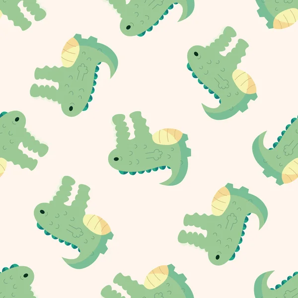 Dierlijke krokodil pictogram, 10, naadloze patroon — Stockvector
