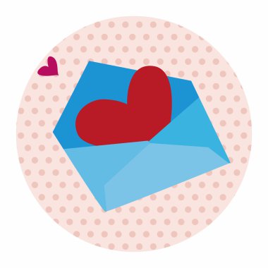 Sevgililer günü aşk mektubu düz simgesi öğeleri arka plan, eps10