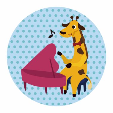 muscial hayvan zürafa düz simgesi öğeleri arka plan, eps10