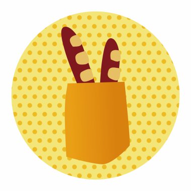 yiyecek ekmek düz simgesi elemanları, eps10