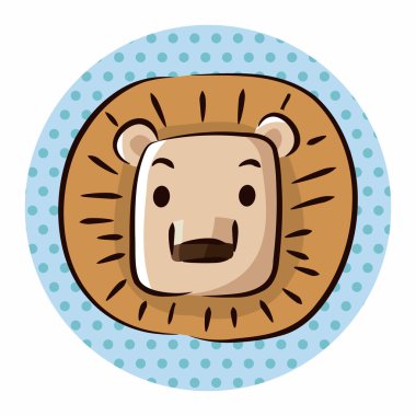 Hayvan aslan düz simgesi elemanları, eps10