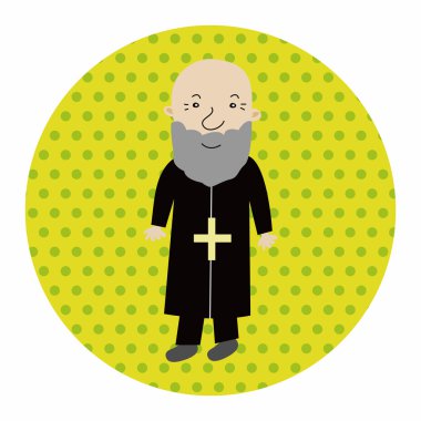 Papaz ve rahibe Tema öğeleri vektör eps