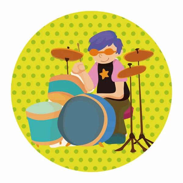 Band member drummer theme elements — Stock Vector