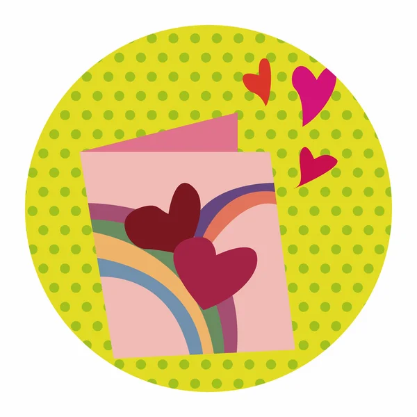 Dia dos Namorados carta de amor plano ícone elementos fundo, eps10 — Vetor de Stock