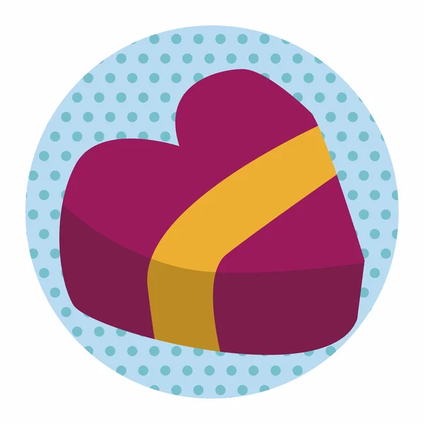 Aftelkalender voor Valentijnsdag doos van chocolade platte pictogram elementen achtergrond, e — Stockvector