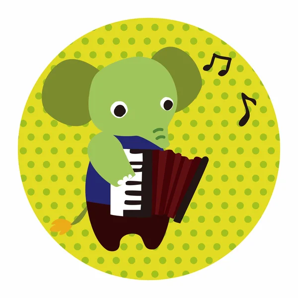 Animal musical elefante plano ícone elementos fundo, eps10 —  Vetores de Stock