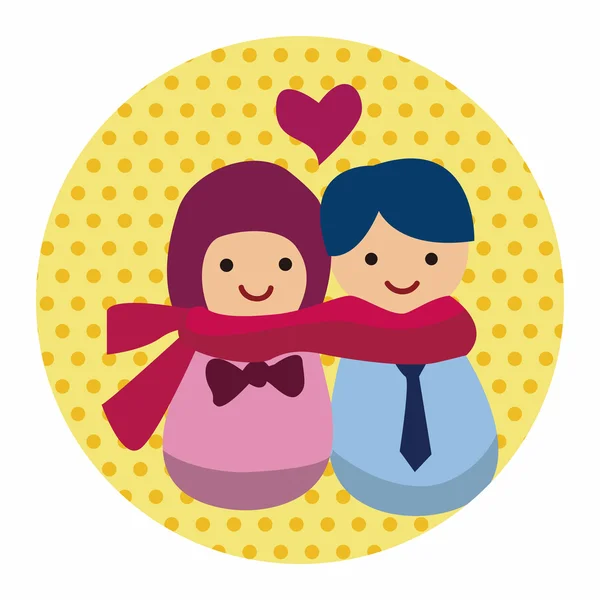 Valentine's day couple flat icon elements background, eps10 — Image vectorielle
