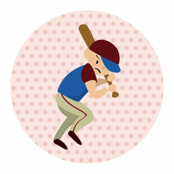 Sport Baseball Athlet flache Symbolelemente Hintergrund, Eps10 — Stockvektor