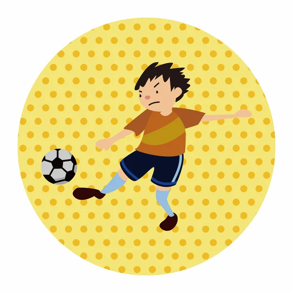 Deporte fútbol atleta plano icono elementos fondo, eps10 — Archivo Imágenes Vectoriales
