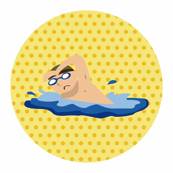 Deporte natación atleta plano icono elementos fondo, eps10 — Archivo Imágenes Vectoriales