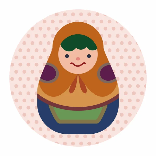 Matryoshka, Russian traditional wooden doll, vector pattern, fl — стоковый вектор