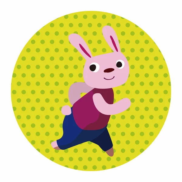 スポーツ動物ウサギ漫画要素ベクトル — ストックベクタ