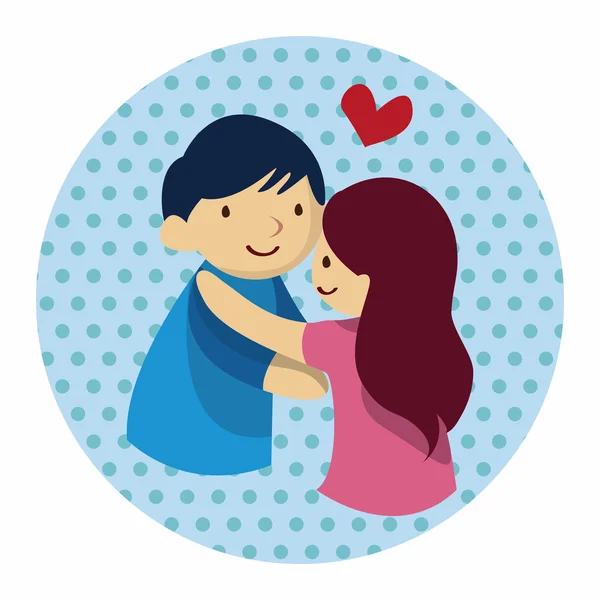 Valentine's day theme love couple elements vector — Stock Vector