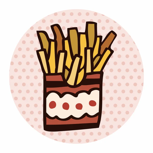 Fastfood Franse frietjes platte pictogram elementen, eps10 — Stockvector