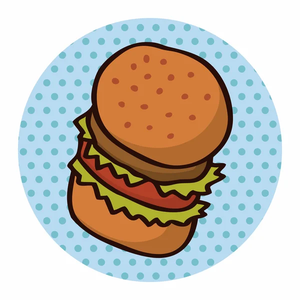 Fast-food hamburger platte pictogram elementen, eps10 — Stockvector