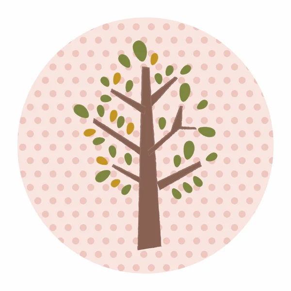 Planta árbol plano icono elementos, eps10 — Vector de stock