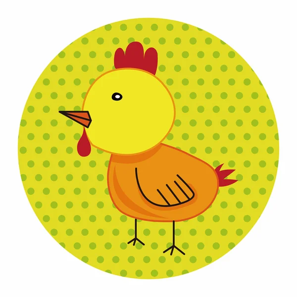 Animales pollo dibujos animados elementos temáticos — Vector de stock