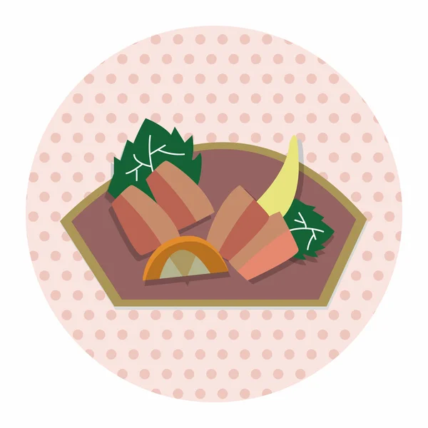 Japans eten sashimi thema-elementen — Stockvector