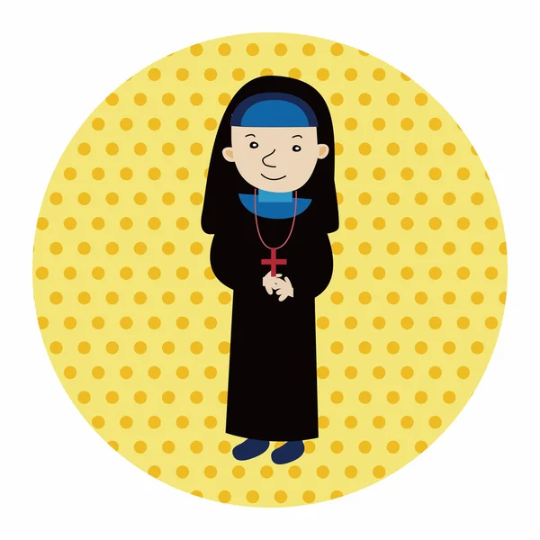 Pastor and nun theme elements vector, eps — стоковый вектор