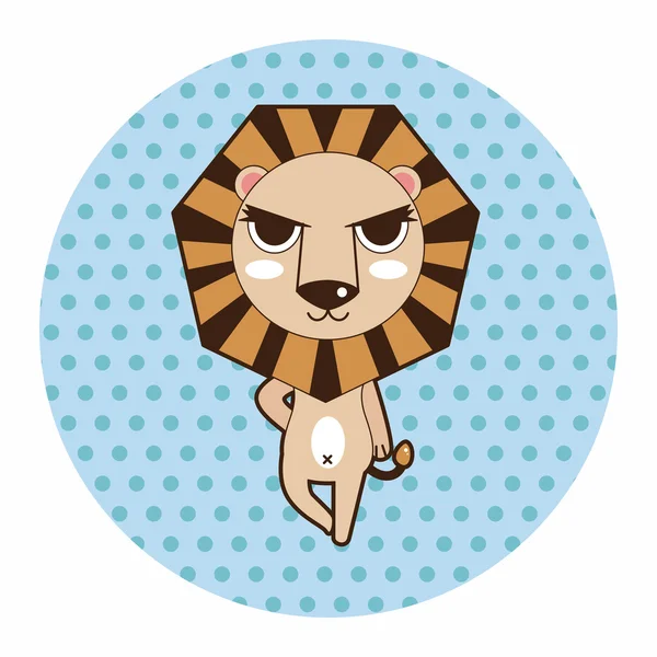 Animal lion cartoon theme elements — Stock Vector