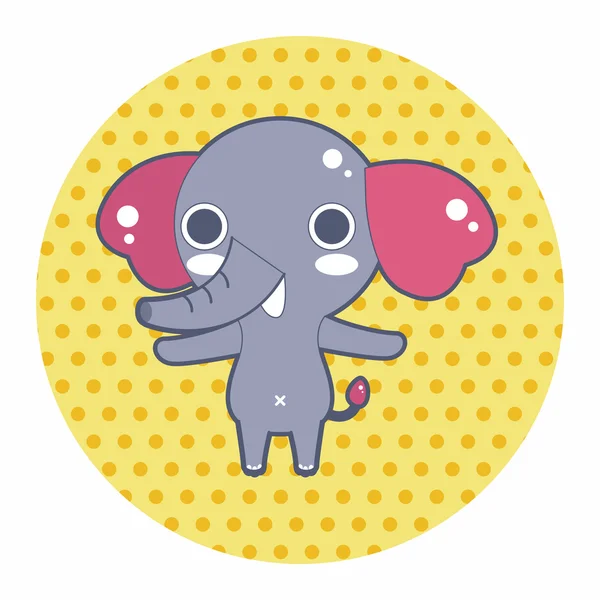 Animal elephant cartoon theme elements — Stock Vector