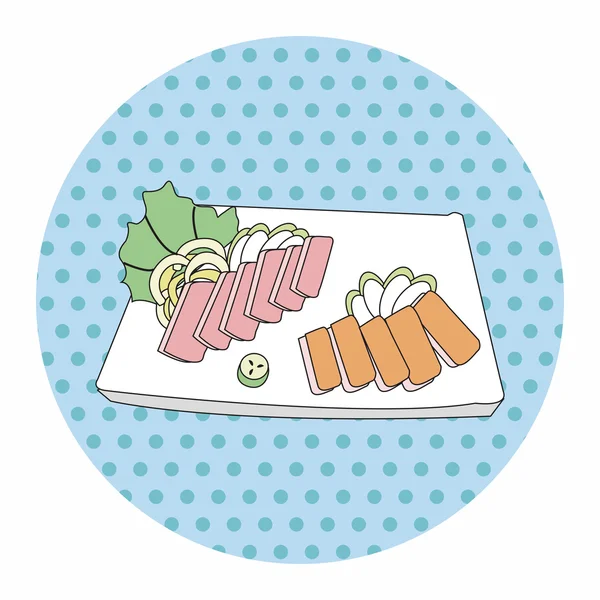 Japanese food theme Sashimi elements vector,eps — Stock Vector