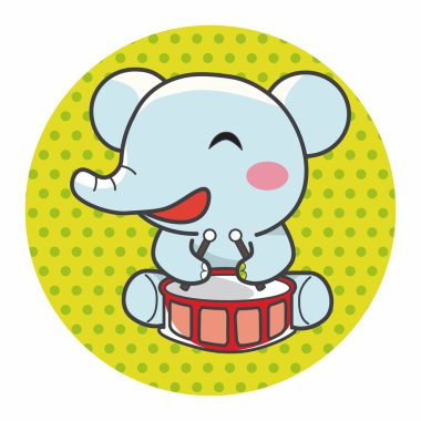 hayvan fil enstrüman çizgi film Tema öğeleri oynarken