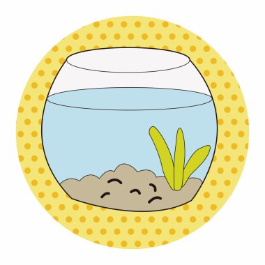 Pet goldfish bowl theme element vector,eps10 clipart