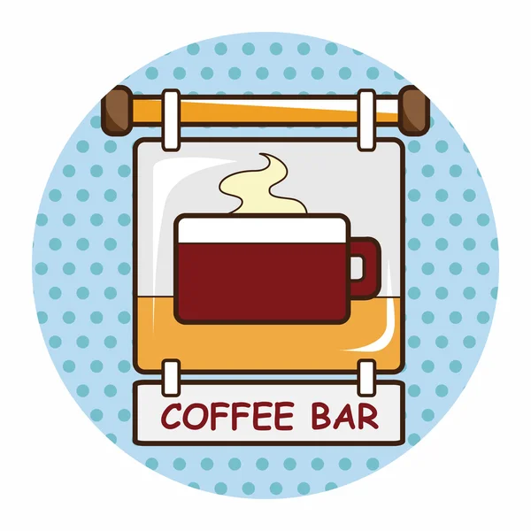 Coffee shop ondertekent thema elementen vector, eps — Stockvector