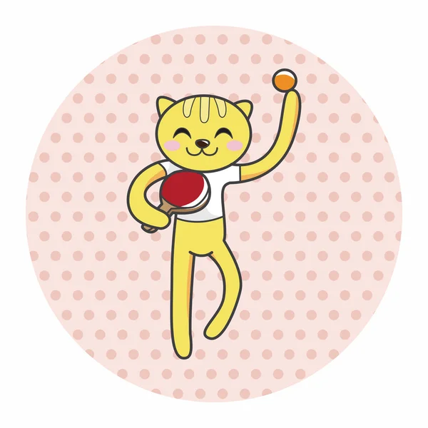 Chat animal faisant des éléments de thème de dessin animé sportif — Image vectorielle