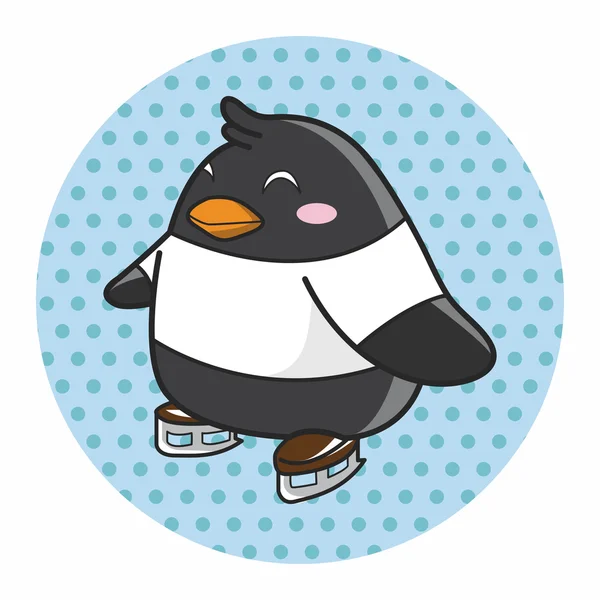 Animal pingüino haciendo deportes elementos temáticos de dibujos animados — Archivo Imágenes Vectoriales