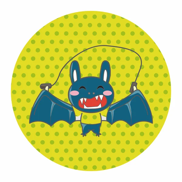 动物蝙蝠做体育卡通主题元素 — 图库矢量图片