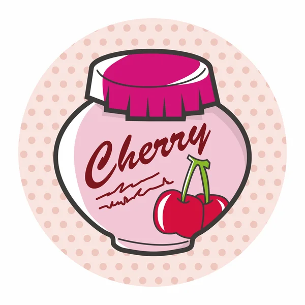 Cherry jam theme elements vector,eps — Stock Vector