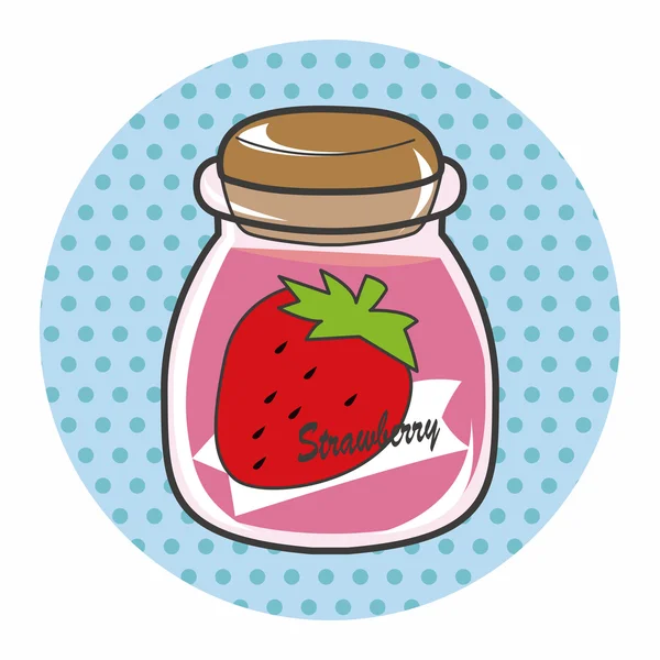 Strawberry jam theme elements vector,eps — Stock Vector