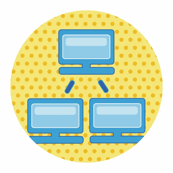 Elementos de tema de ícone de desktop relacionados ao computador — Vetor de Stock