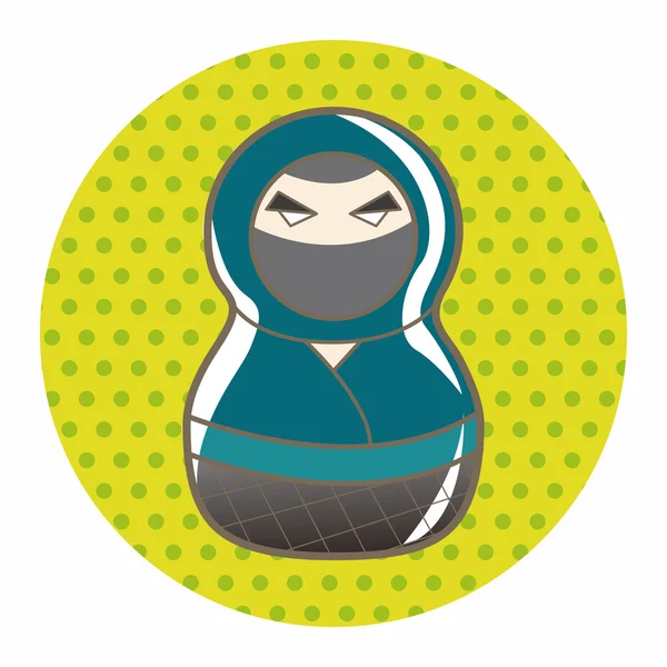 Matryoshka, Russische traditionele houten pop, vector patroon, el — Stockvector