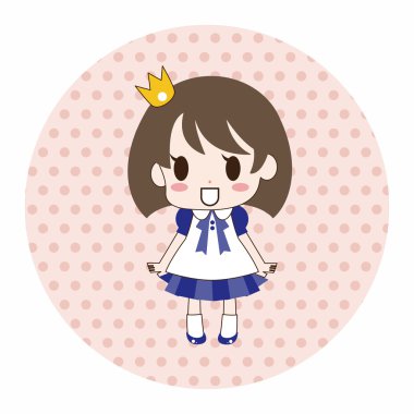 Kız çizgi film Tema öğeleri vektör, eps